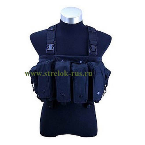 Разгрузка нагрудная 6 карманов (BLACK)